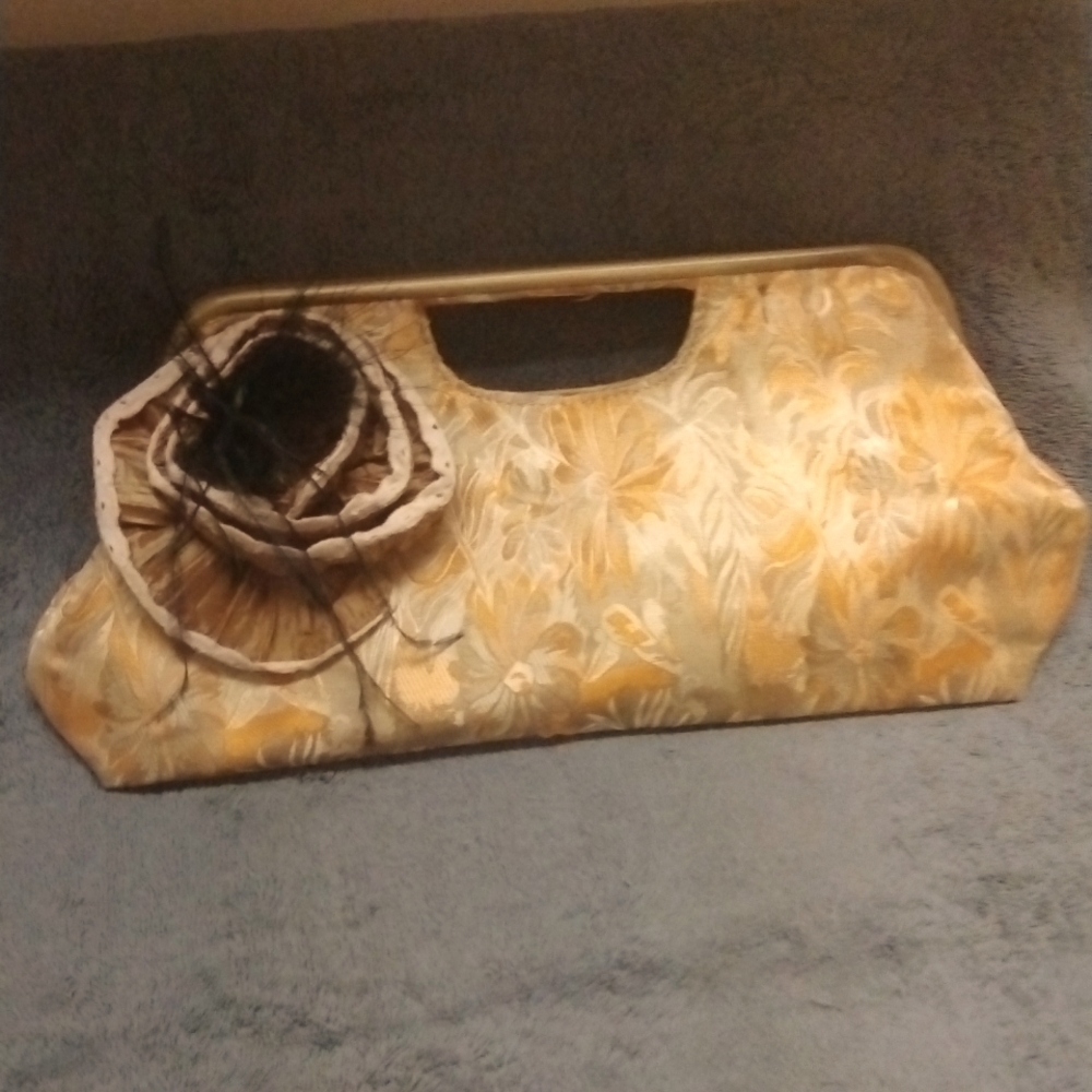 Braciano Gold clutch  Handbag EUC Vintage